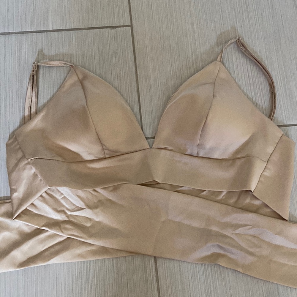 Nude mini Padded Crop top